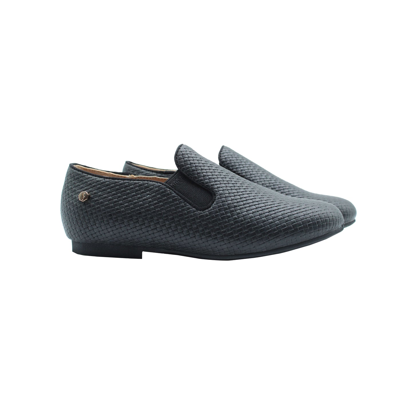 Jayden Black weaved Leather boys dress shoes