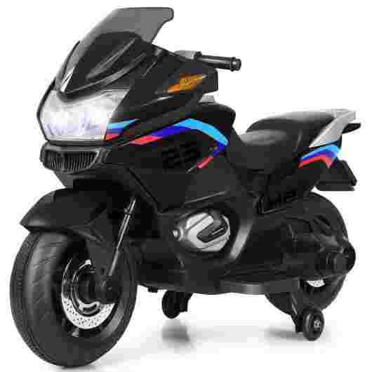 12V Kids Electric Motorbike with LED & Music - Black