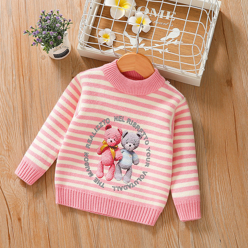 Amira printed Padded Baby Knitted Sweater elephant