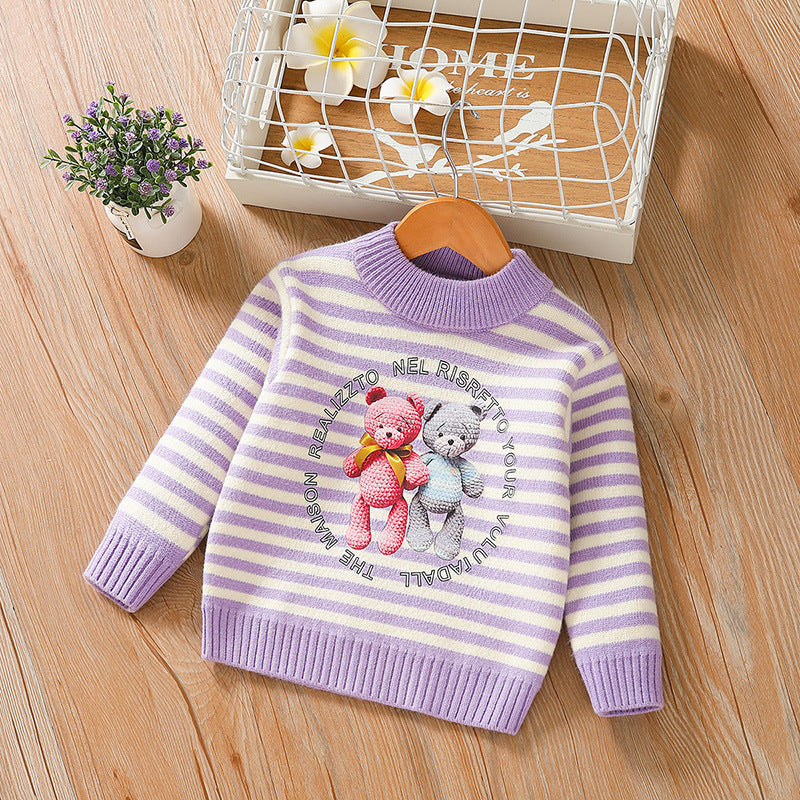 Amira printed Padded Baby Knitted Sweater elephant
