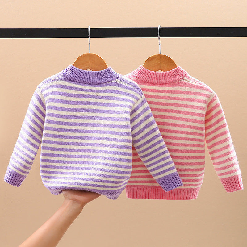 Amira printed Padded Baby Knitted Sweater elephant