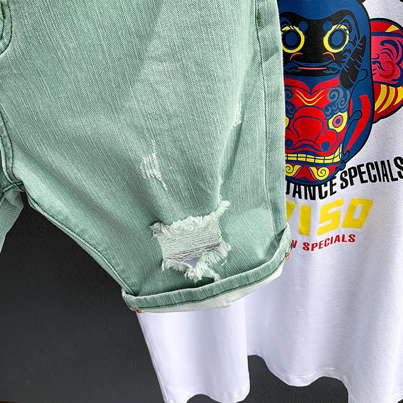 Benjamin Ripped denim shorts