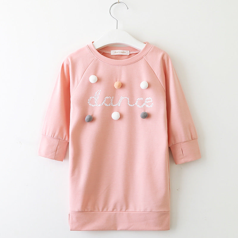 Chloe Girls dress long sleeve letter ball sweater