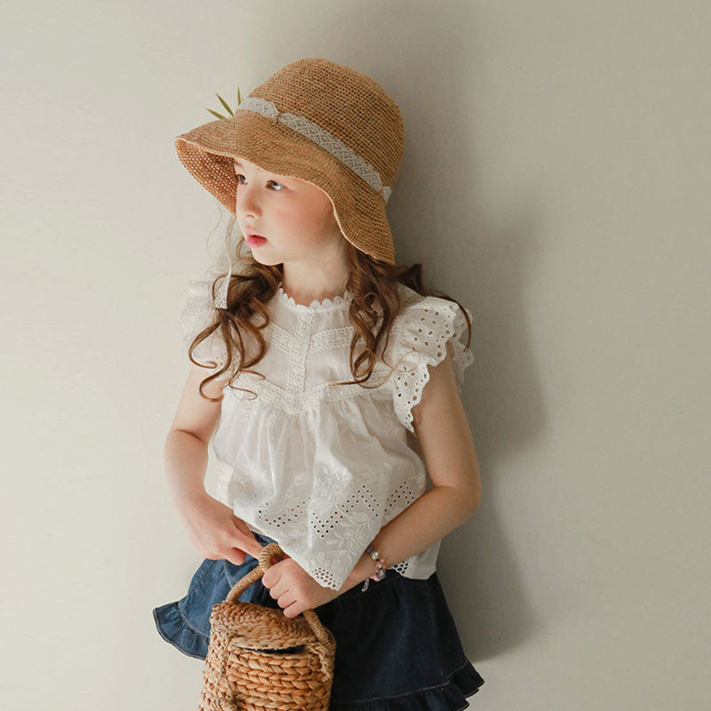 Avery Girls Sweet Cutout Edge Fly Sleeve T-Shirt