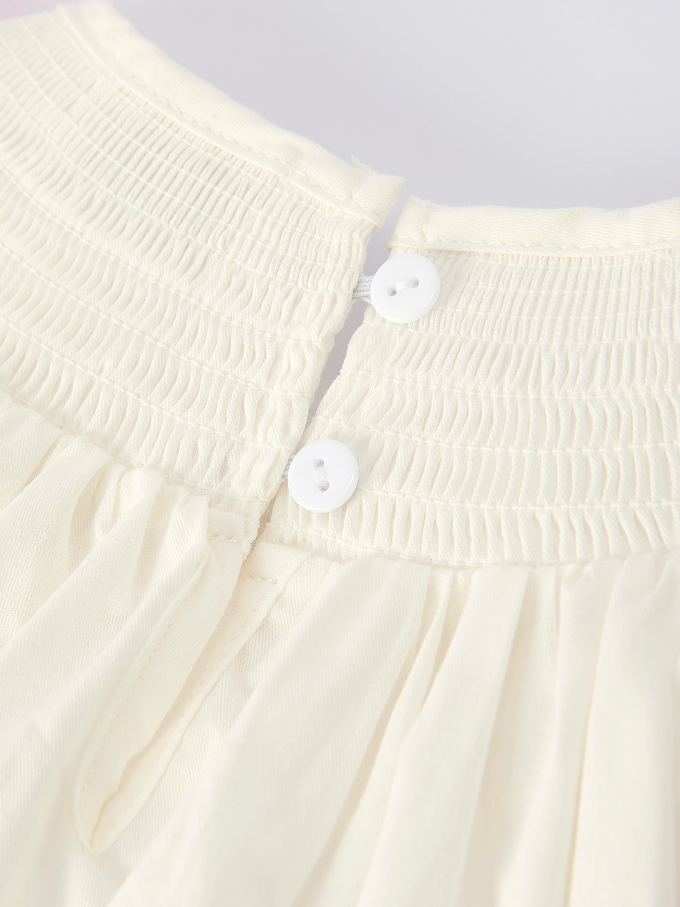 Saheline Fall White Girls Dress with Pink Bow Embroidery