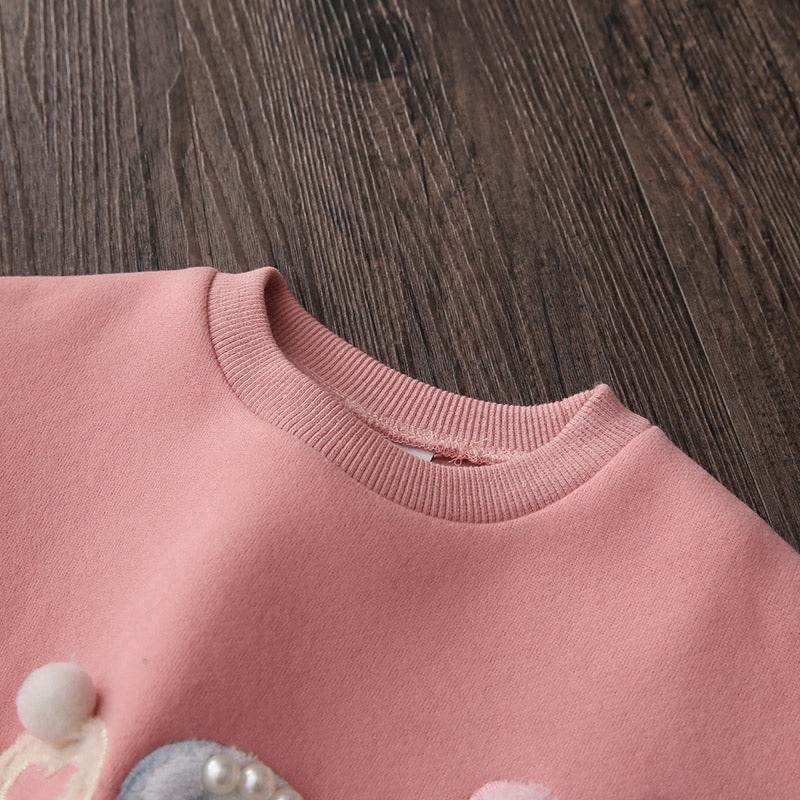 Ella Pearl Hoodies Kids Baby Girls Plus Velvet Winter Sweatshirt
