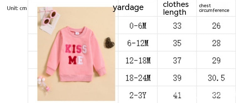 Lily Girls' Letter Towel Embroidered Sweater