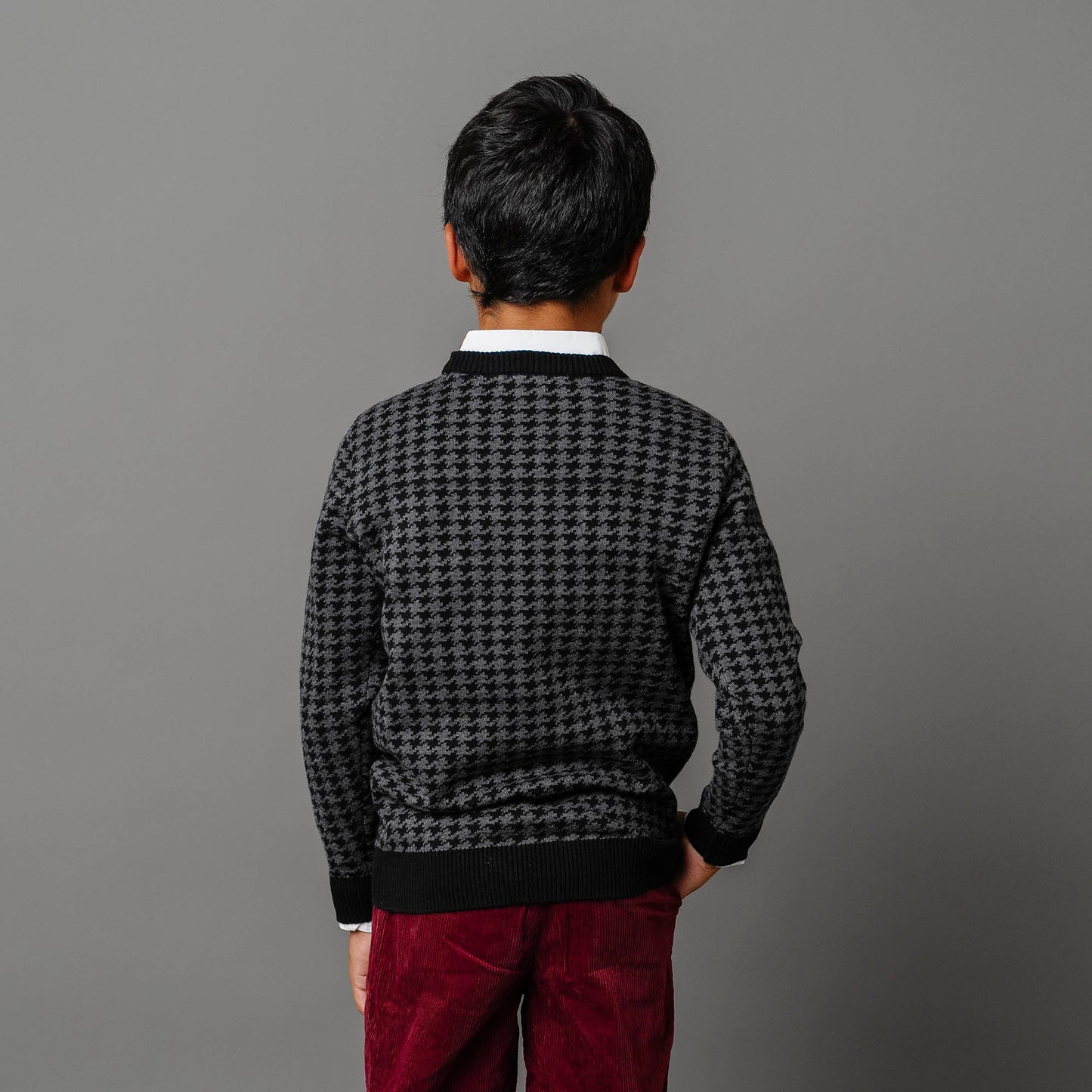 Elberge Organic Intarsia Crew Neck Sweater - Baby