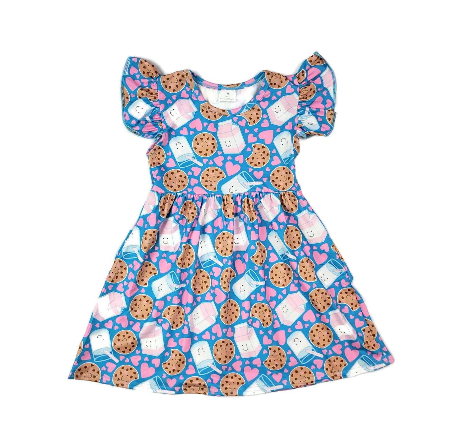 Zion Milk and Cookies Long Flutter Milk Silk Dress