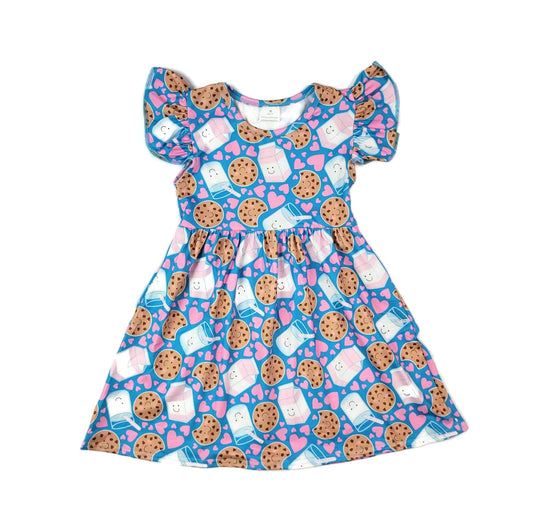Zion Milk and Cookies Long Flutter Milk Silk Dress