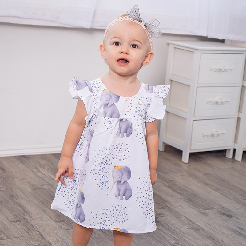 Nuria Infant Baby Girls Elephant Print Dresses