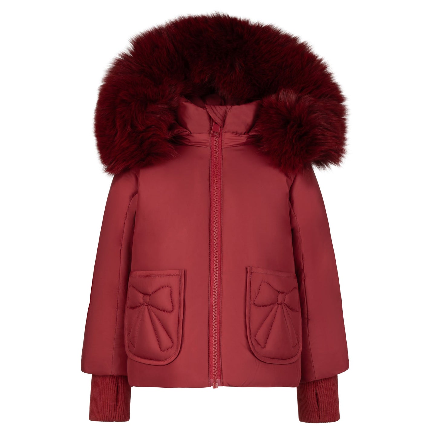 Gaelie Little Girls Red Bow Elegant Jacket