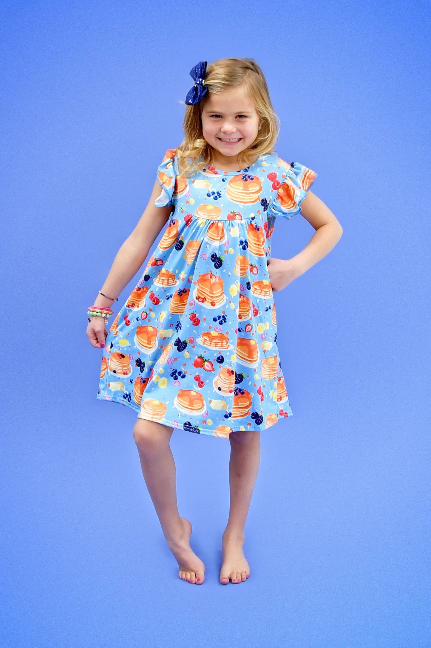 Sunday Morning Breakfast Milk Silk Flutter Dress