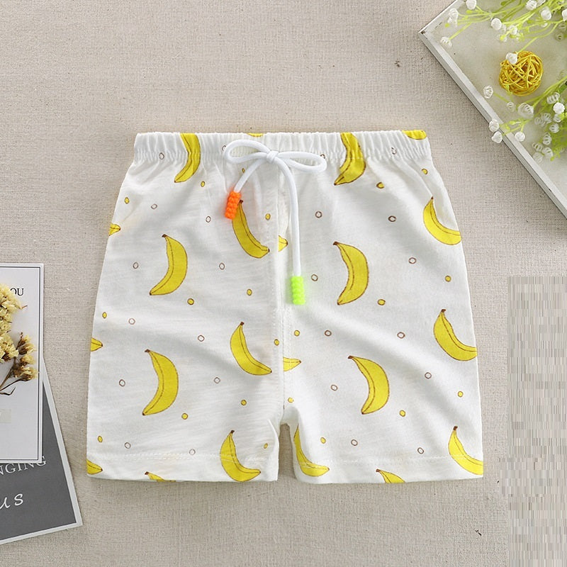 Asher Season New Children's Slub Cotton Casual Shorts