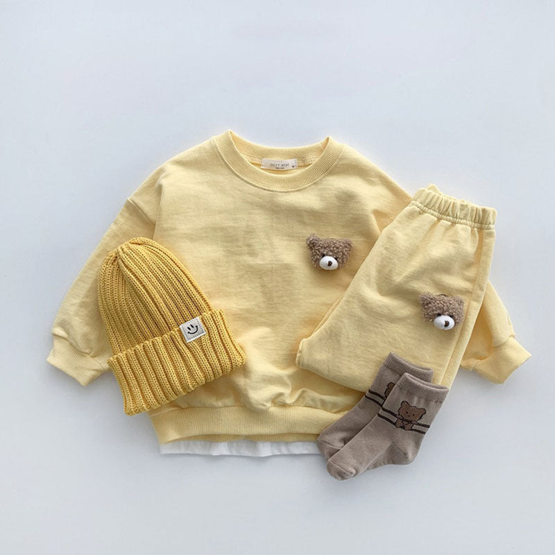Amaia Casual Solid Color Round Neck Sweatpants Sweater