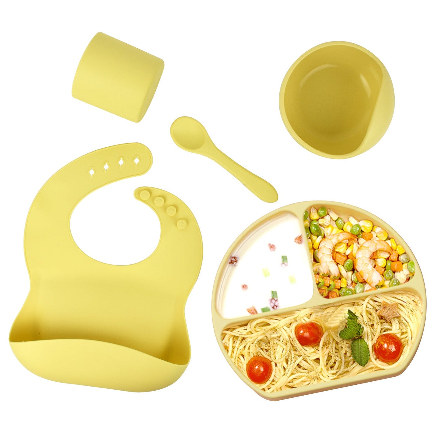 Silicone tableware set baby feeding complementary food