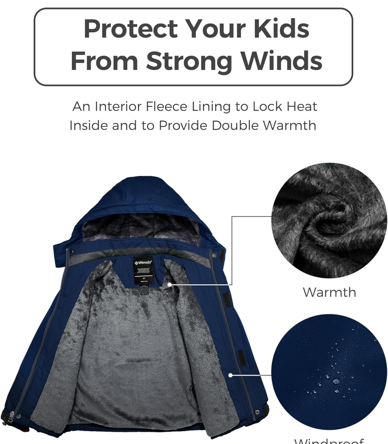 Venom Waterproof Ski Jacket - Fleece Lined Winter Snowboard Coat