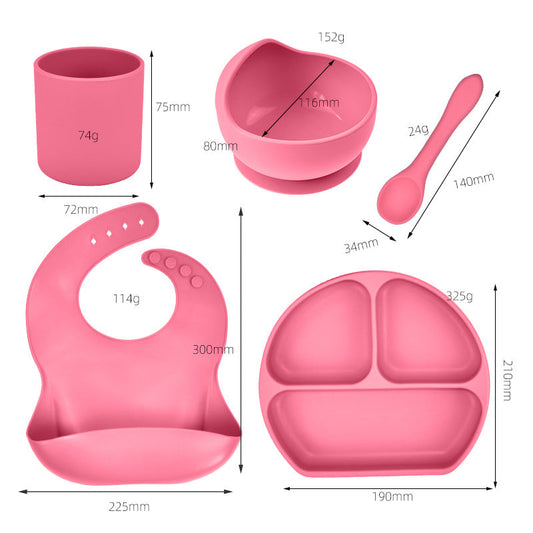 Silicone tableware set baby feeding complementary food