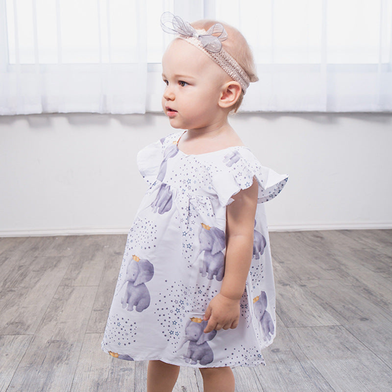 Nuria Infant Baby Girls Elephant Print Dresses
