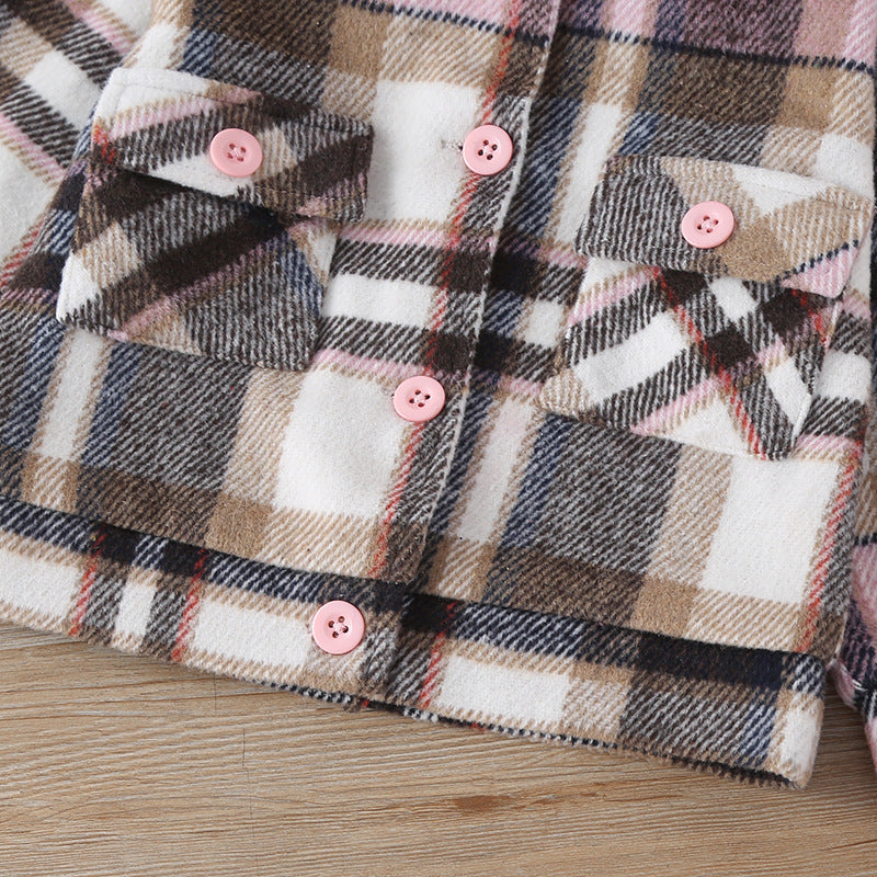 Yanisa Girls jacket Fashion Small Plaid Fashion