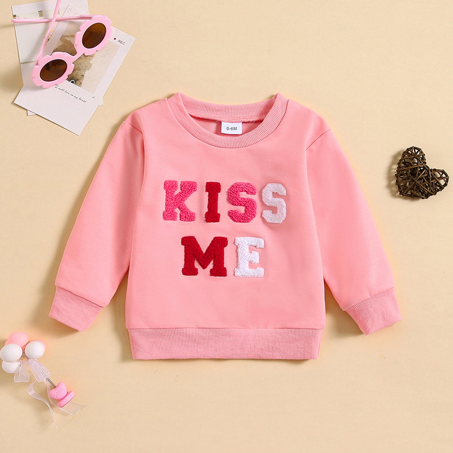 Lily Girls' Letter Towel Embroidered Sweater