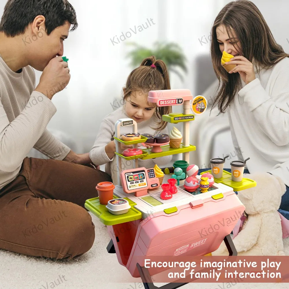 Kids Pretend Sweet Shop Playset Toy, Kitchen Set Gift
