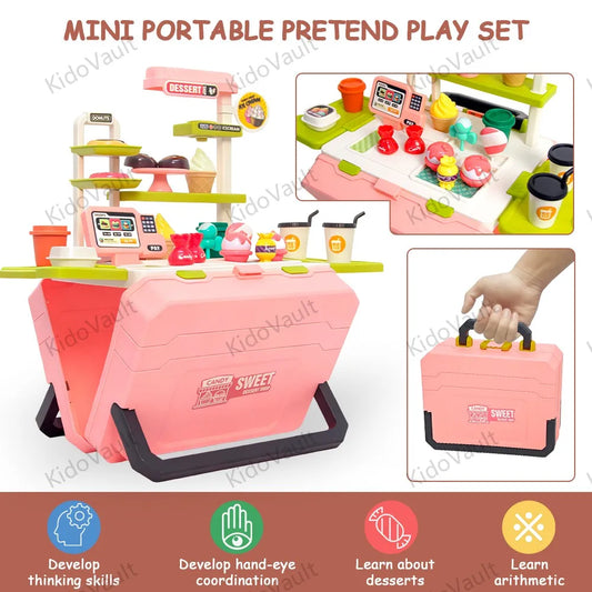 Kids Pretend Sweet Shop Playset Toy, Kitchen Set Gift