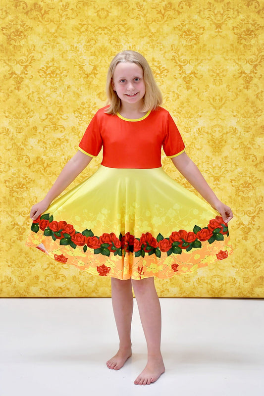 Nathaniel Belle Short Sleeve Milk Silk Twirl Dress
