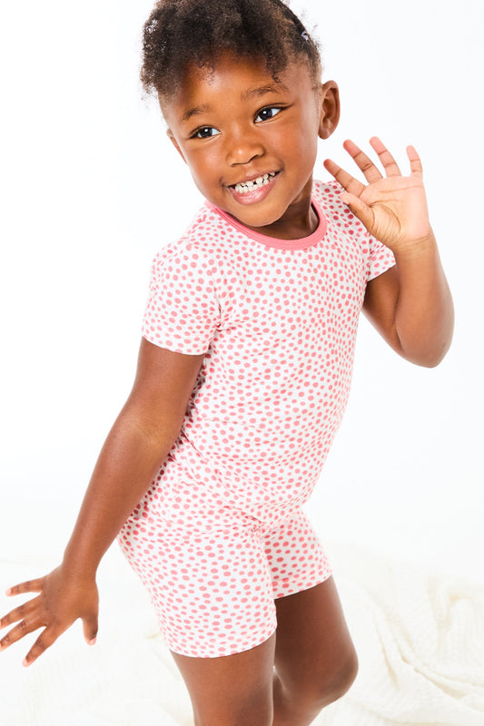 Noah Shorts Pajama Set - Coral Dots - GuGuTon baby store - Baby Fashion - Toddlers Outfits - Babies Outfits - Toddler Clothes - Kids Clothing - Newborn Clothes - Newborn Wear - Kids Wear - Trending Clothes - Trending Outfits - Fall Fashion - Winter Fashion - Girls Clothes - Boys Clothes - Babies Wear - Kids Accessories - KidsWear - Summer Clothes - Summer Fashion - Summer Trend - Falls Sweaters - Tops - Bottom - Jeans - Blouse - Dresses - Newborn Dresses - Toys