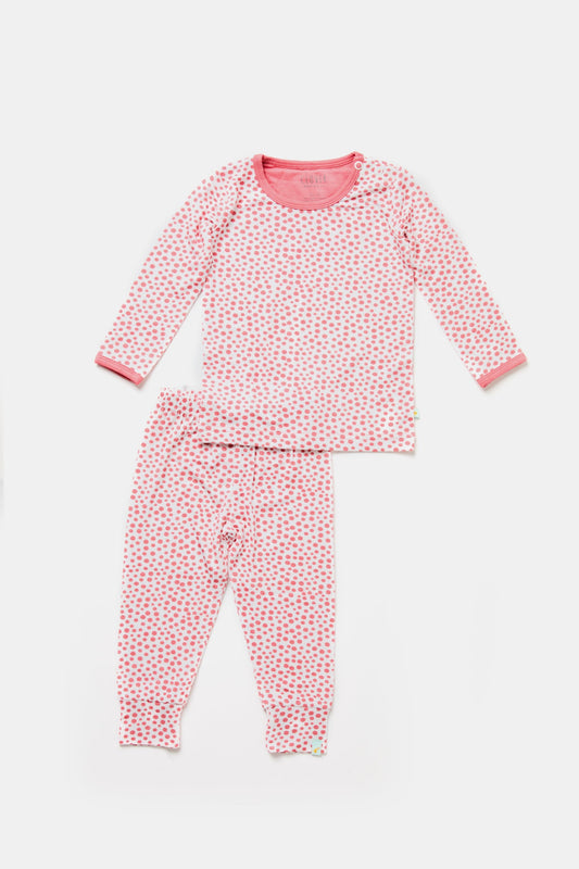 Miles Long Sleeve Pajama Set - Coral Dots - GuGuTon baby store - Baby Fashion - Toddlers Outfits - Babies Outfits - Toddler Clothes - Kids Clothing - Newborn Clothes - Newborn Wear - Kids Wear - Trending Clothes - Trending Outfits - Fall Fashion - Winter Fashion - Girls Clothes - Boys Clothes - Babies Wear - Kids Accessories - KidsWear - Summer Clothes - Summer Fashion - Summer Trend - Falls Sweaters - Tops - Bottom - Jeans - Blouse - Dresses - Newborn Dresses - Toys