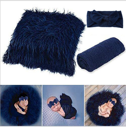 3pcs Baby Photography Props Photo Wraps Studio Photography Blankets