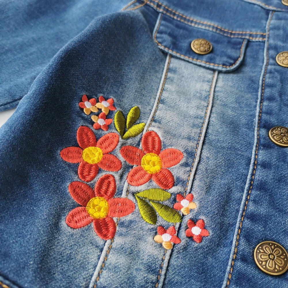 Gloria High Quality Spring Girls Jacket flowers