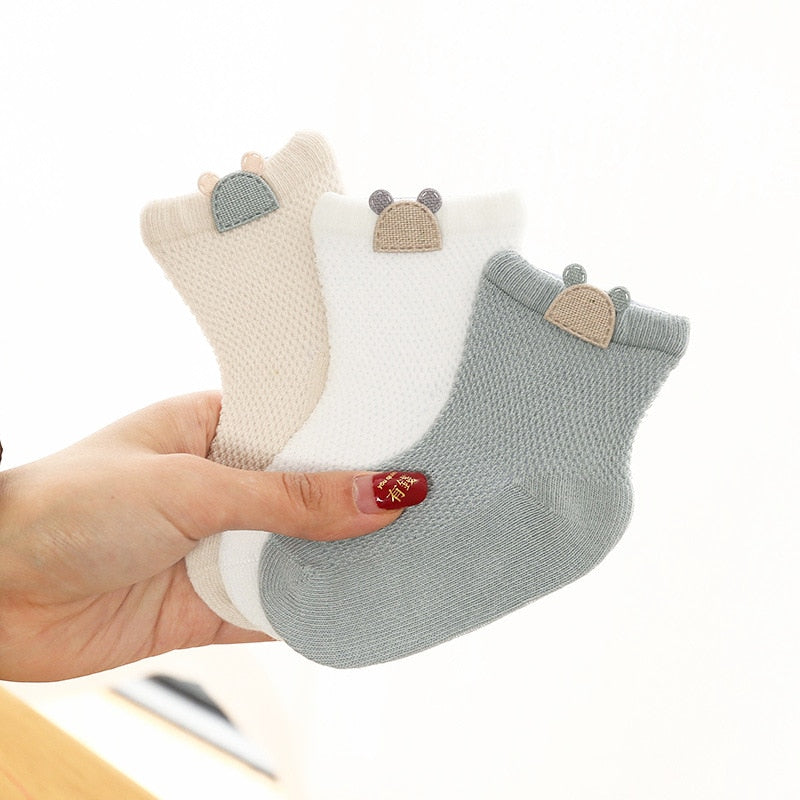 Baby mesh socks, fine cotton models, boneless suture