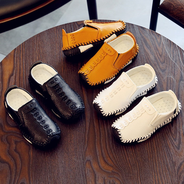 Children England Style Boys Leather Shoes Baby Fashion