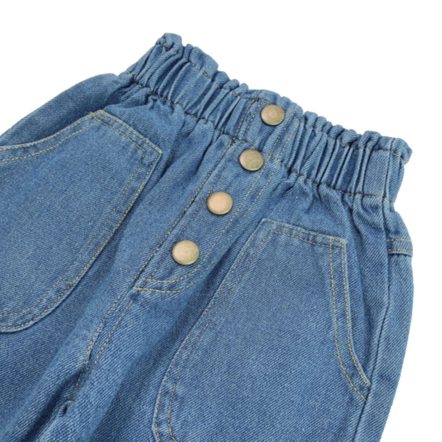 Selvio Toddler All-Match Elastic Waist Denim Ripped Pants