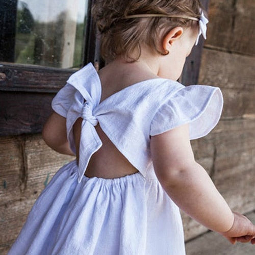 Lia Style Summer Flying sleeve Cotton Princess Dres