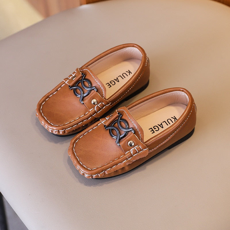 Fashion Children Loafers Boys Party Wedding Shoes Moccasins Metal - GuGuTon