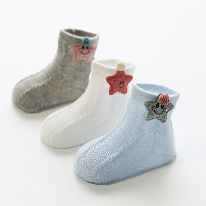 Baby mesh socks, fine cotton models, boneless suture
