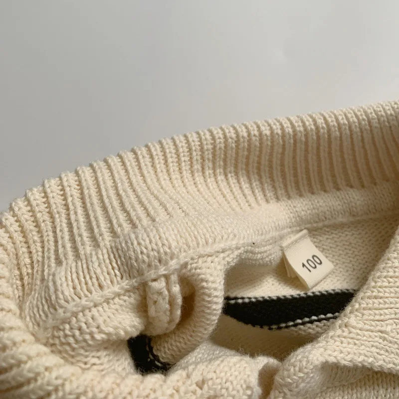 Alexander Striped Knitwear Turn Down Collar Sweaters