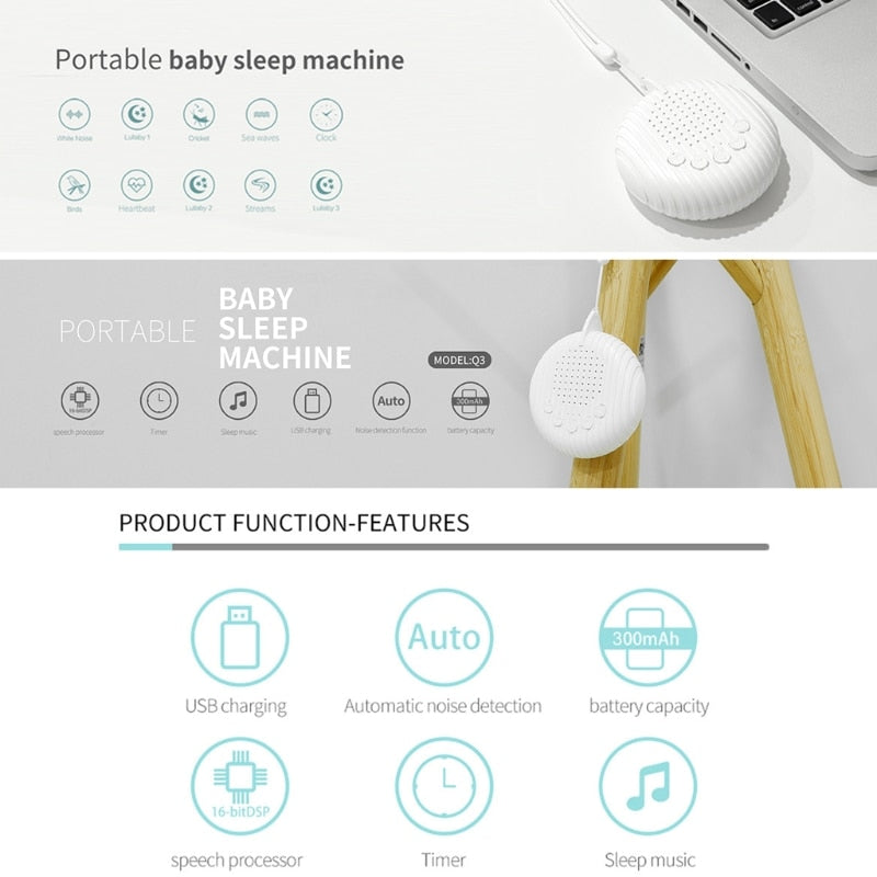 Noise Machine with 10 Natural Sounds Baby Care Sleeping Aid - GuGuTon