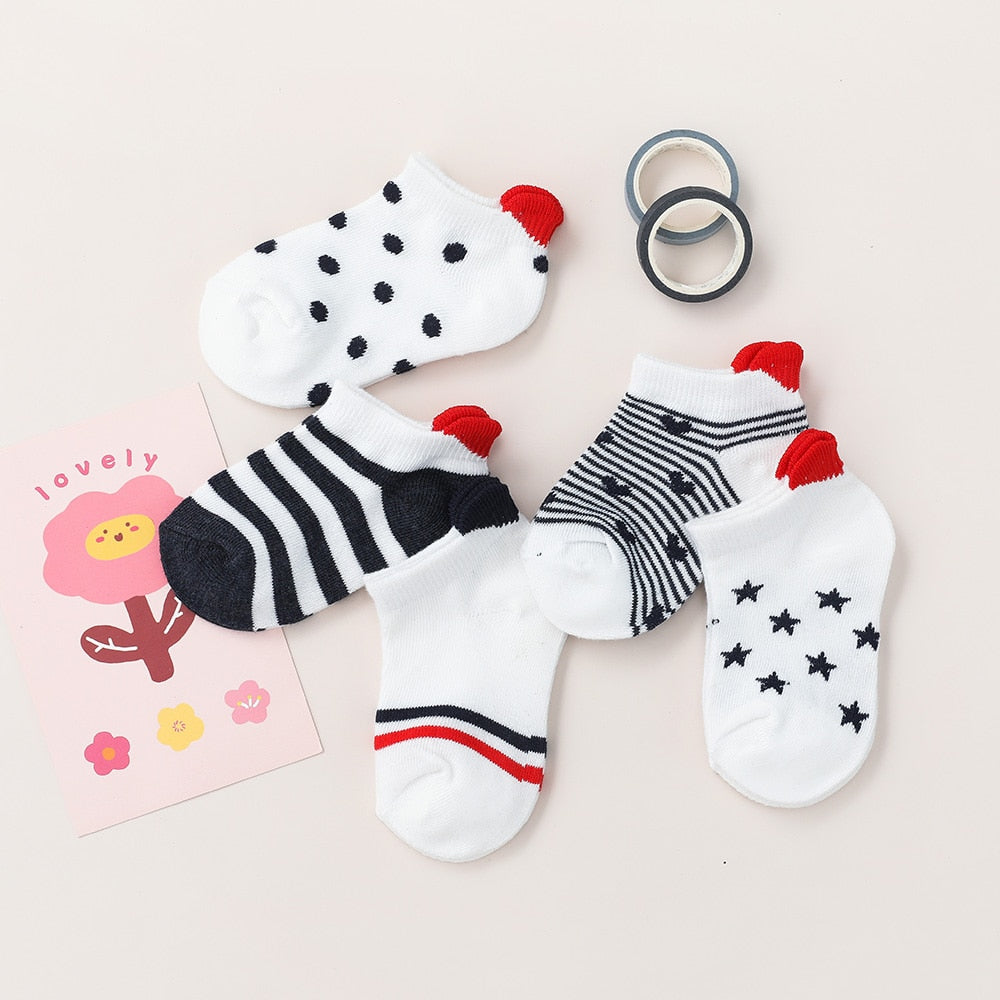 red heart socks for girls' newborn cotton mesh
