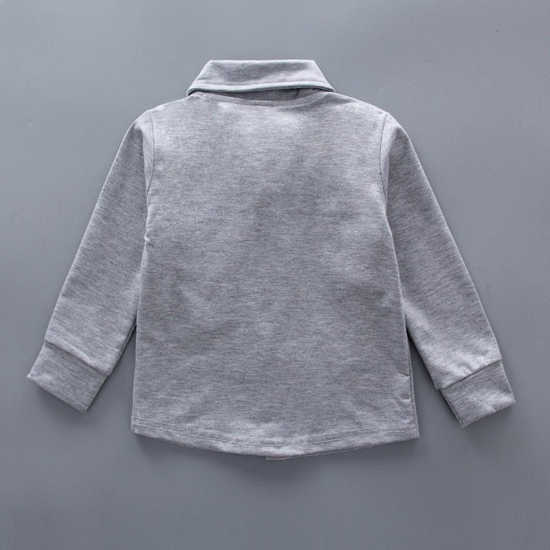 Landon Boy's 2-piece long-sleeved shirt with tie and pants - GuGuTon