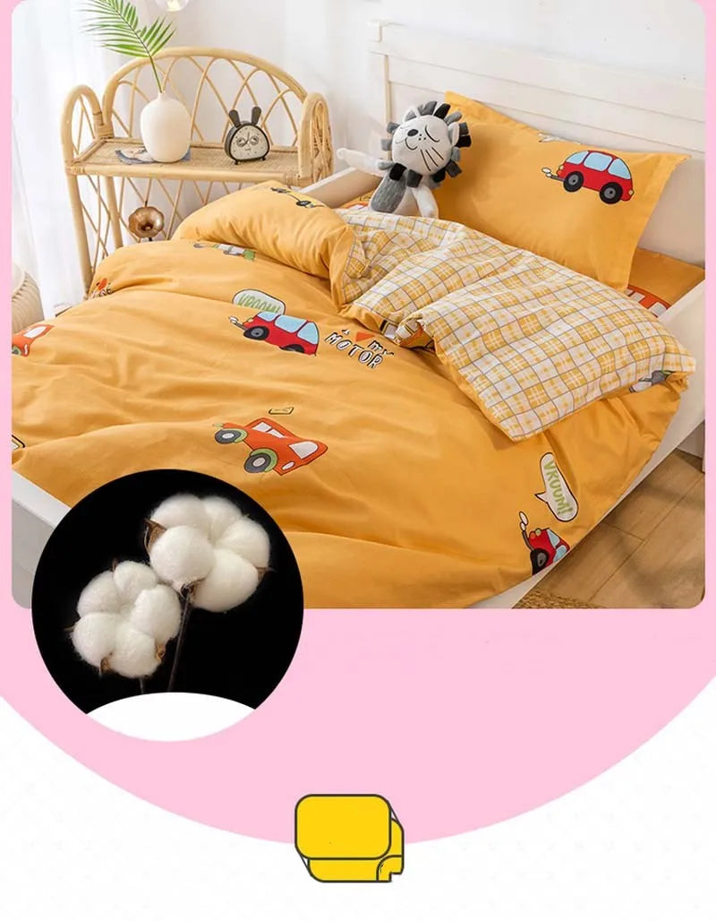 3pcs/set Kindergarten Children's Quilt Cover Bed Sheets Without