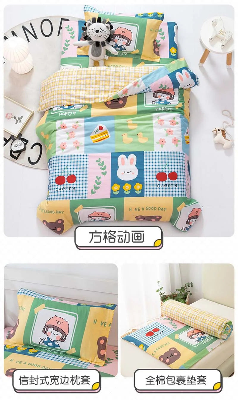 3pcs/set Kindergarten Children's Quilt Cover Bed Sheets Without