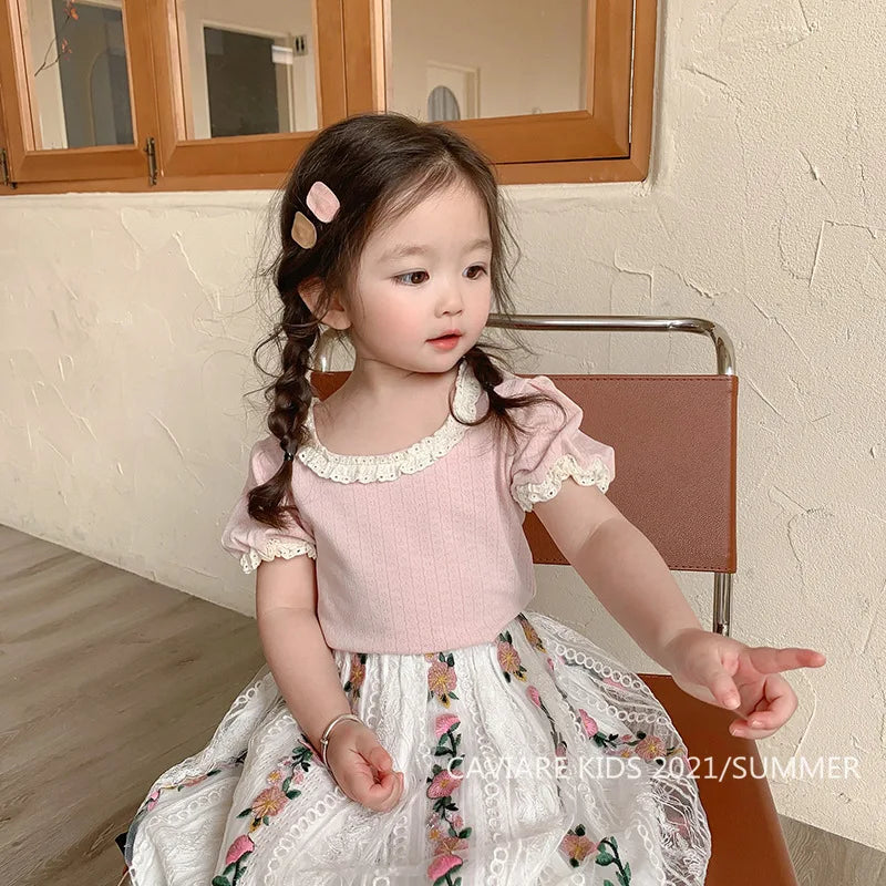 Aitana Clothes Summer Thin Cotton Kids Toddler Mesh Blouse