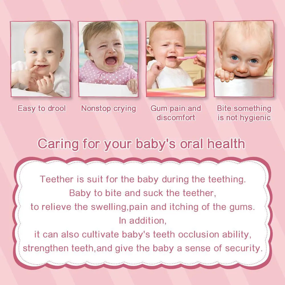 1pc Silicone Baby Teether Cartoon Animal BPA Food Grade DIY Nipple Holder