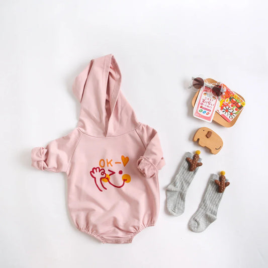 Casual Cotton Hooded Bodysuit