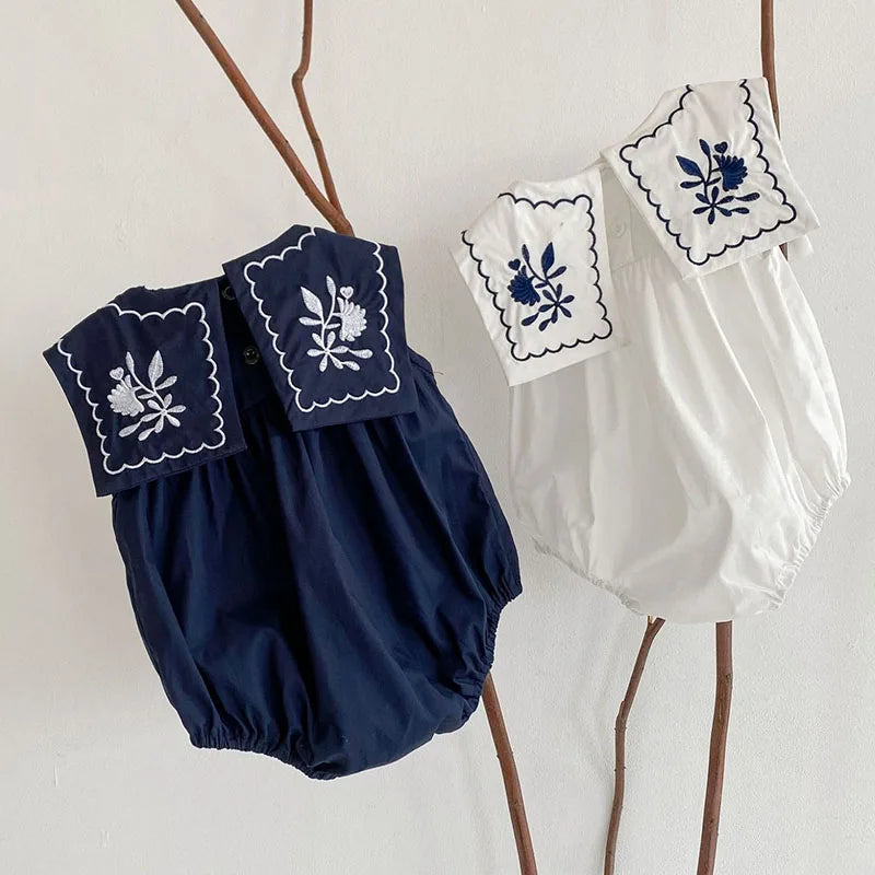 Madelin Baby Girls Rompers Embroidery Summer