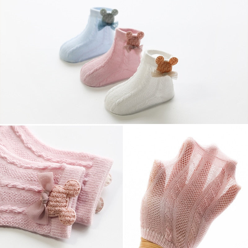 Baby mesh socks, fine cotton models, boneless suture