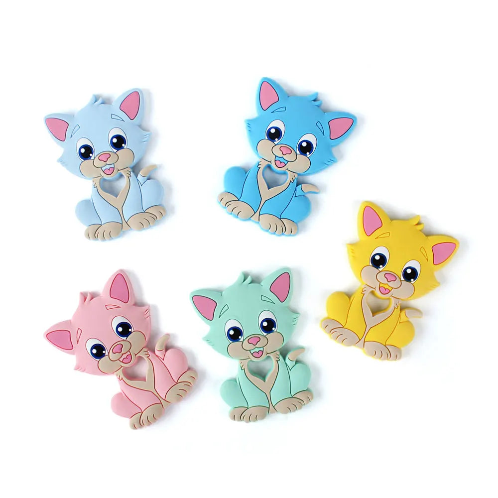 1pc Silicone Baby Teether Cartoon Animal BPA Food Grade DIY Nipple Holder